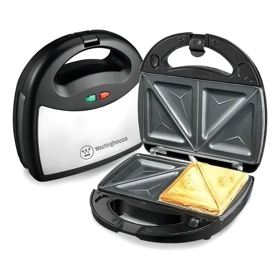 Sandwichera 3 Placas Waflera Grill Sandwichera 3 En 1 Westinghouse Color Plateado