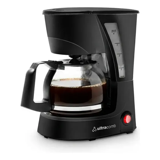 Cafetera Eléctrica Semi automatica Ultracomb Ca-2203 Filtro permanente removible y lavable Jarra de vidrio