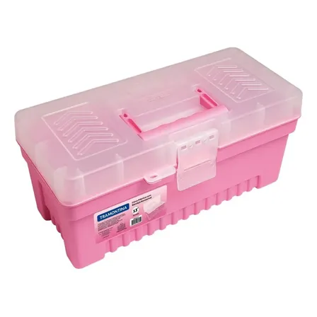 Caja plástica para herramientas Tramontina 13 Rosa