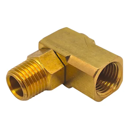 Acople Codo Giratorio De Bronce Rosca Macho Hembra 1/4