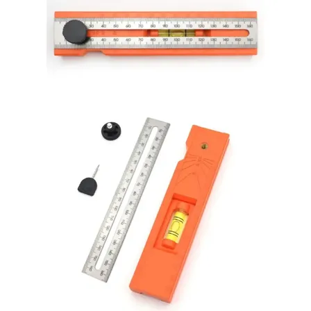 Regla Escuadra Trazado Plegable Nivel Multi Angulos Naranja