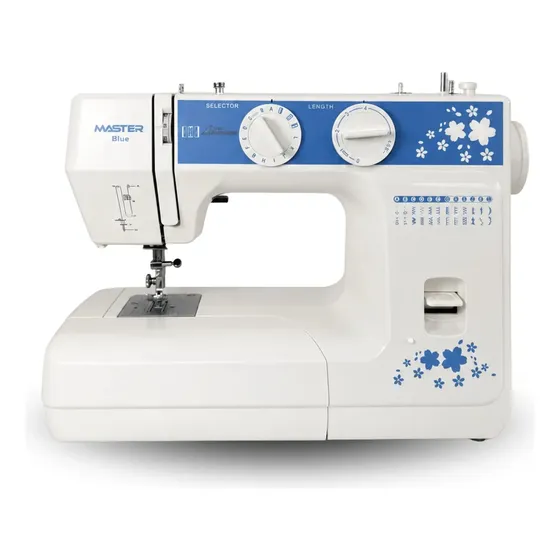 Máquina De Coser Recta Familiar Master Ma6224 24 Puntadas Interior Metálico Color Celeste