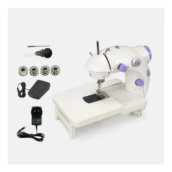 Mini Máquina De Coser Mti Mc002 Recta Portatil Con Pedal Color Blanco