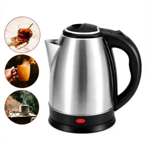 Pava Electrica 2lts 2000w Mate Acero Matera Jarra Hervidora Negro Veoquiero