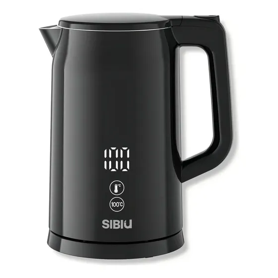 Pava Eléctrica Digital Sibiu Acero Inoxidable 1.7L Negro 2200W