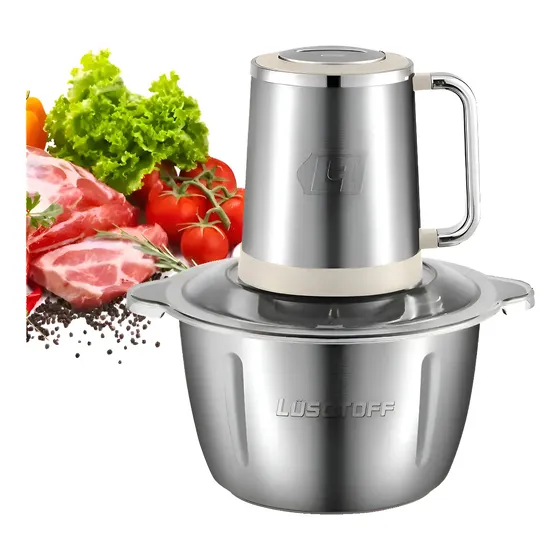 Picadora Lusqtoff 650w Procesadora Bowl Acero Inox 2000ml