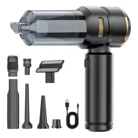 Aspiradora Portátil Inalámbrica 4 En 1 Para Auto Black