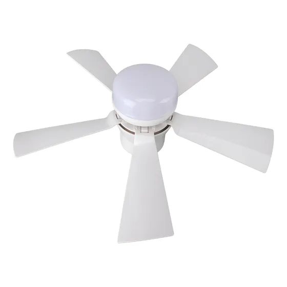 Ventilador De Techo Con Luz E27 Control Remoto Y Extensor 42 Cm Blanco White Plastic 6