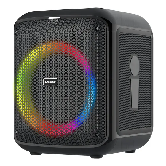 Parlante Energizer inalámbrico portátil Bluetooth función karaoke con micrófono Bts458 color negro