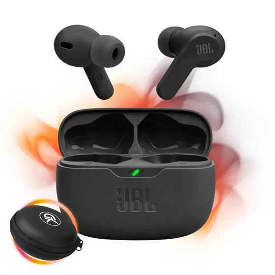 Auriculares In Ear Bluetooth Deportivo Tws Deep Bass Resistencia IP54 Jbl Wave Beam + Kit Funda Gk