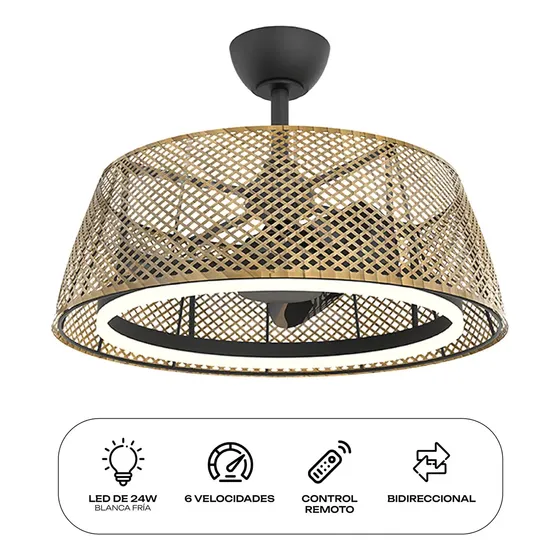 Ventilador de Techo Zego Ares con Luz LED y Control Remoto