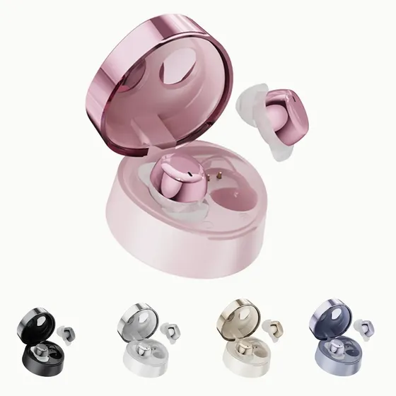 Audífonos inalámbricos coreanos HJ25 Bluetooth 5.4 ENC Dormir 6h USB-C rosa