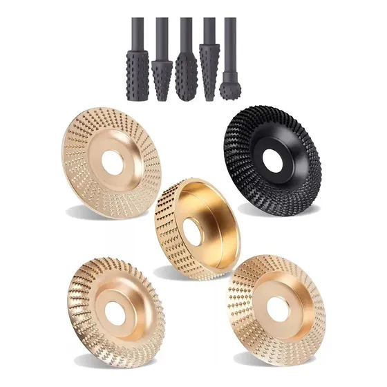 Kit 10 Piezas Discos Escofina Y Fresas Tallado Madera Dorado
