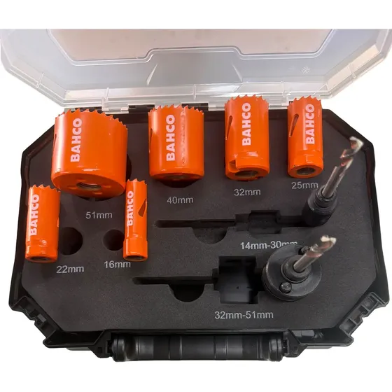 Juego De Sierras Copas 16 A 51 Hss Con Adaptadores Pla004-hs