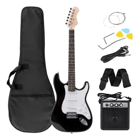 Guitarra Eléctrica EG001 con Amplificador 5W y Accesorios Negro