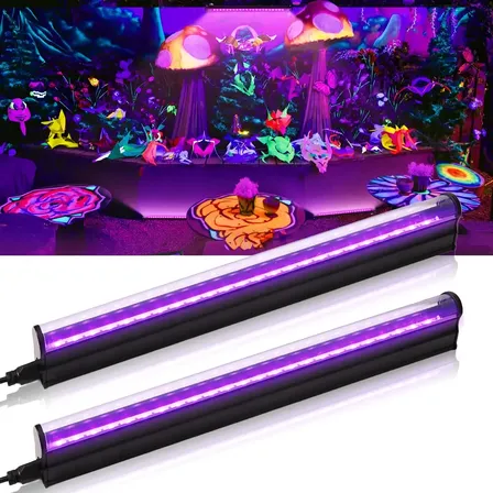 2 Barras Luz Negra Uv Led 36w Para Fiestas Usb