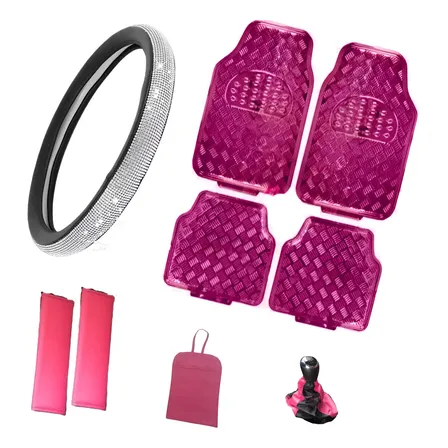 Cubre Alfombra Rosa Metal+ Volante Strass+ Accesorios. Mujer