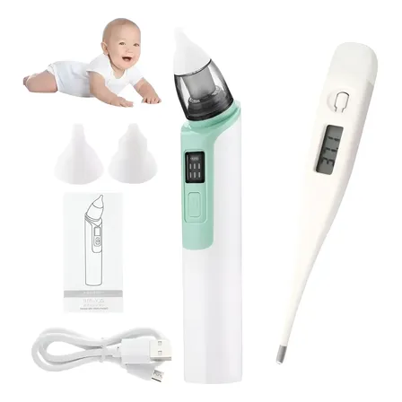 Aspirador Nasal Electrico Usb Bebes Mas Termometro Azul