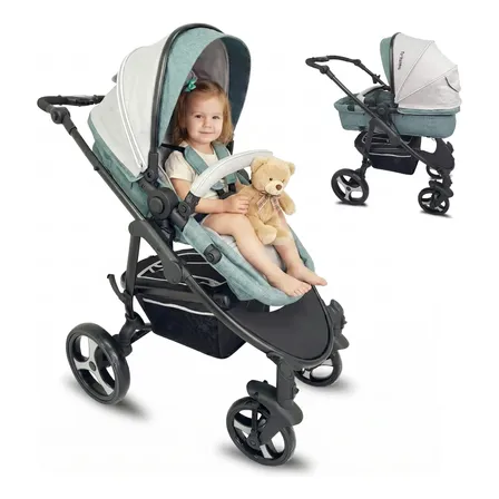 Cochecito Moises Cuna Carrito Ultraliviano Ruedas Grandes Acqua Negro