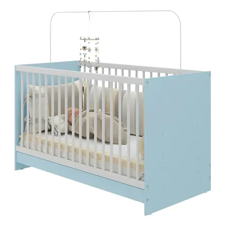 Cuna De Colchón 3 En 1, 60 X 130 Cm, Multimóvil Mp0527g, Color Azul/blanco