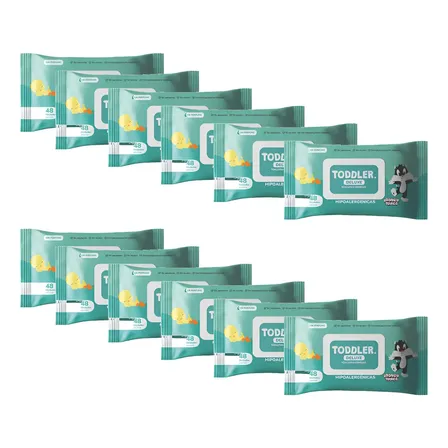 Pack 12 Toallitas Húmedas Toddler Deluxe Sin Perfume X 48 Un