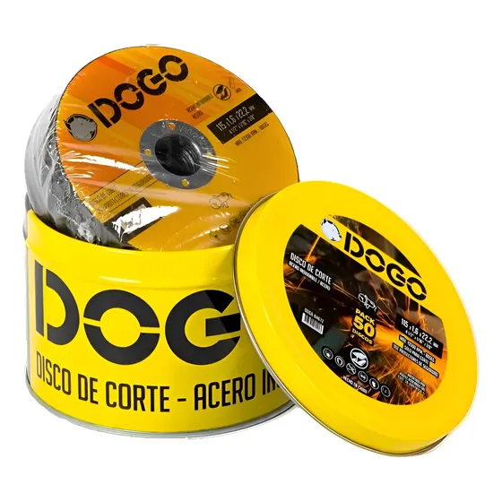 Pack 50 Discos De Corte Dogo P/ Acero Inox 115 X 1,6 Mm Lata