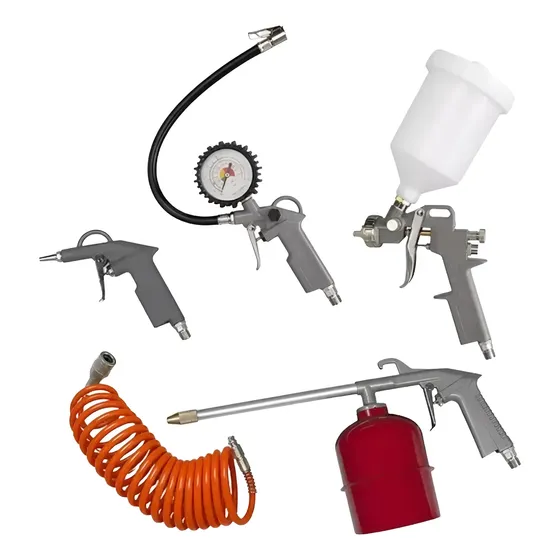 Kit Set Compresor Aire Pintar Acople Rápido 5 Pz Profesional