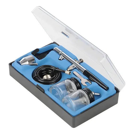 Aerógrafo Centralfer Doble Acción Acero 0.3mm Copa 15cc Manguera 150cm
