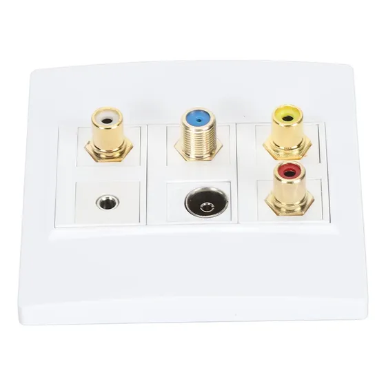 Placa De Pared Multimedia De 3,5 Mm Tipo F Tv9.5 3, Panel Av