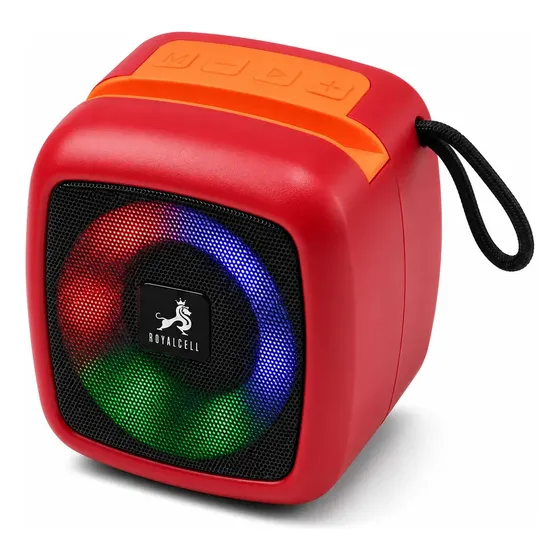 Parlante Bluetooth Portátil Rgb Con Apoya Celular Usb Sd 5w Rojo