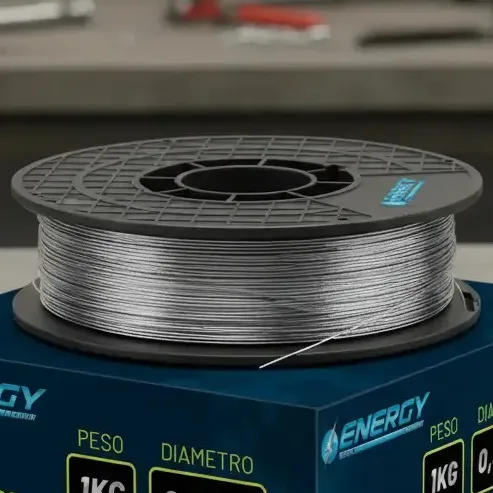Alambre Flux Mig Suelda Sin Gas Rollo 0.8mm 1kg Plateado
