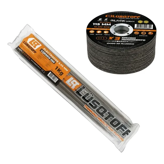 Kit Discos De Corte 115x1.6mm X25 U. + Electrodos 2.5mm 1 Kg