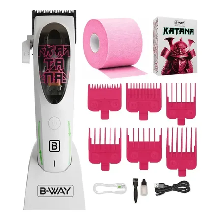 Maquina Cortar Pelo Clipper Inalambrica Bway Katana 10000rpm Rosa