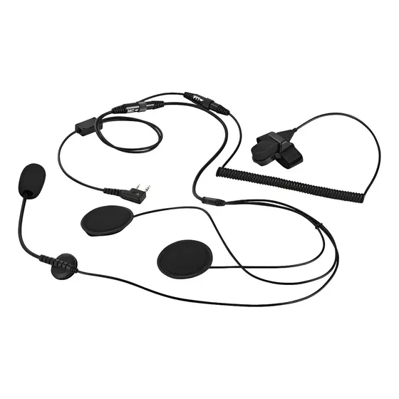 Auricular Para Casco Gadnic Waterproof Manos Libres Radio Bidireccional PTT Parlantes Dobles Compatible Baofeng Kenwood Otros
