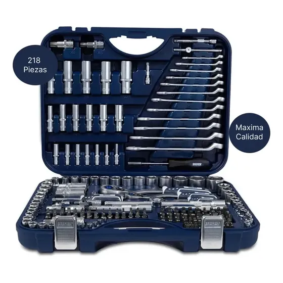 Juego Llaves Tubo Encastre Accesorios 218 Piezas Bremen 6630