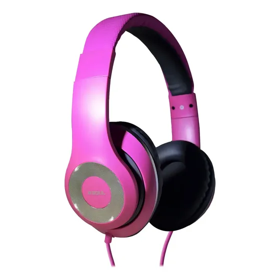 Auriculares Dj Vincha Plegables Micrófono Celular L200 Color Fucsia