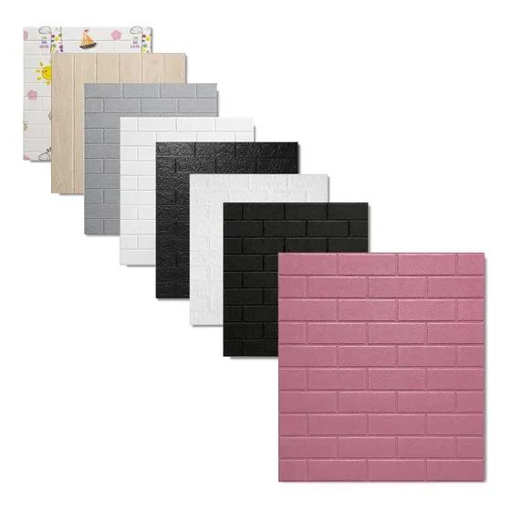 30 Placas Revestimiento Pared Autoadhesiva 3d Subway Rustico Color Rosa (16.2m2)