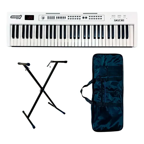 Teclado Órgano 61 Teclas Sunset Sk230 + Funda + Soporte