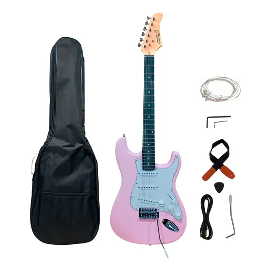 Guitarra Eléctrica Stratocaster Sunset ST38R Rosa para Diestros