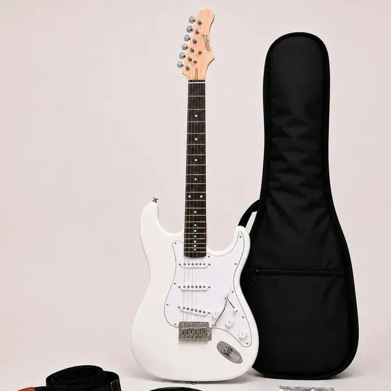 Guitarra Eléctrica Sunset St38r Con Accesorios Color Blanco Material Del Diapasón Palo De Rosa Orientación De La Mano Diestro