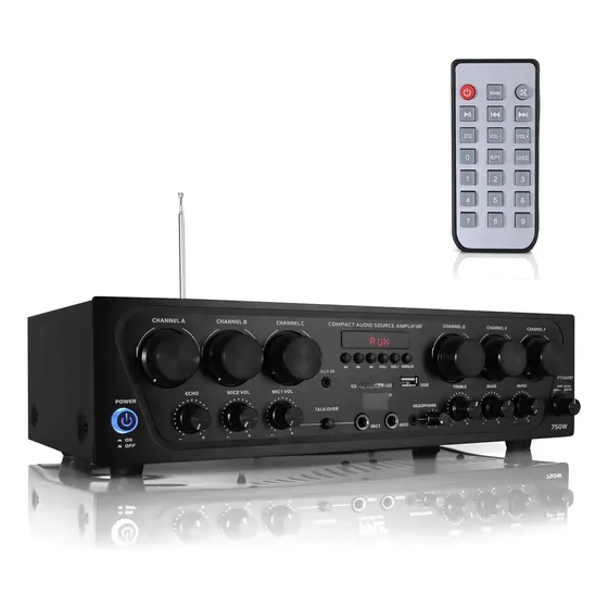 Pyle Amplificador Receptor Estéreo De Audio Para El Hogar Bl