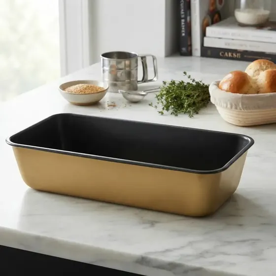 Budinera 30cm De Acero Antiadherente Pan Budin Torta Moldes Bronce