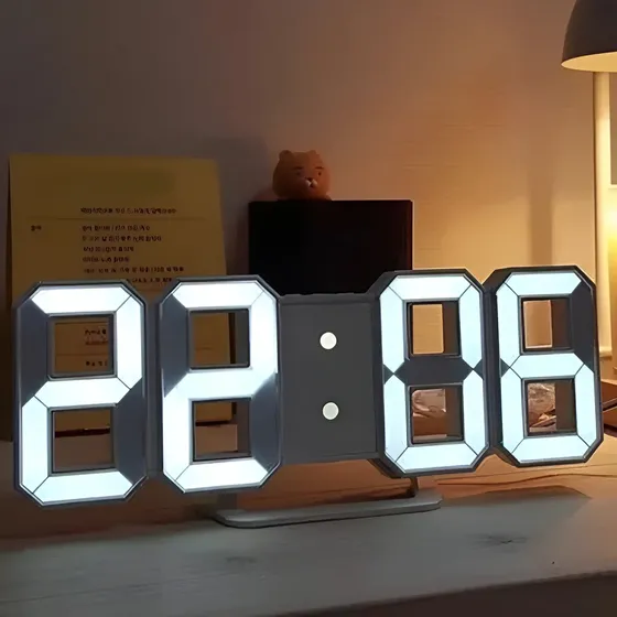 Reloj Digital 3d Led Aesthetic Con Alarma Y Usb