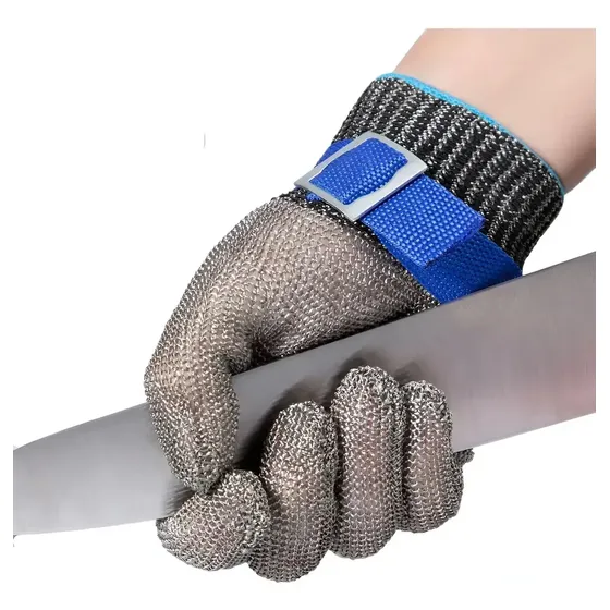 Guante De Malla Anticorte De Acero Inoxidable 316l Plateado