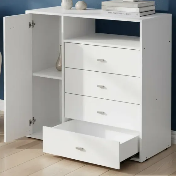 Cómoda Milenial Cajonera Chifonier Mosconi Blanco 56804 Color 56804 - Blanco