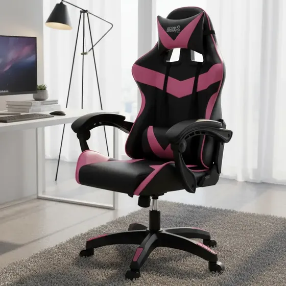 Silla Gamer Ergonomica Etheos Rosa Reclinable Regulable