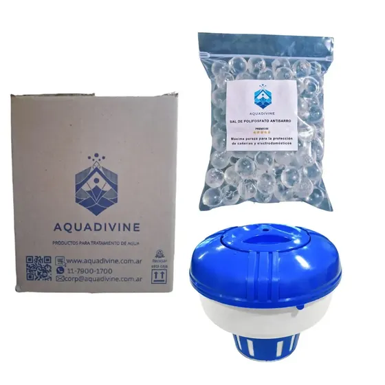 Kit Boya Tanque Antisarro Aquadivine + 1 Kg Sal Polifosfato Siliphos Premium Anmat