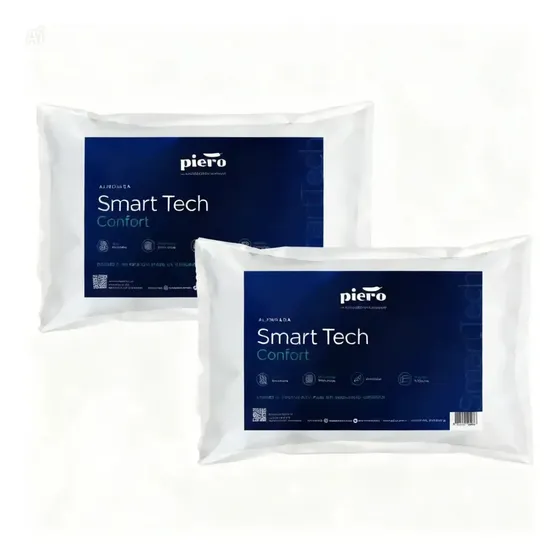 Combo 2 Almohadas Piero Smart Tech Comfort 70 X 40 Fibra De Vellon