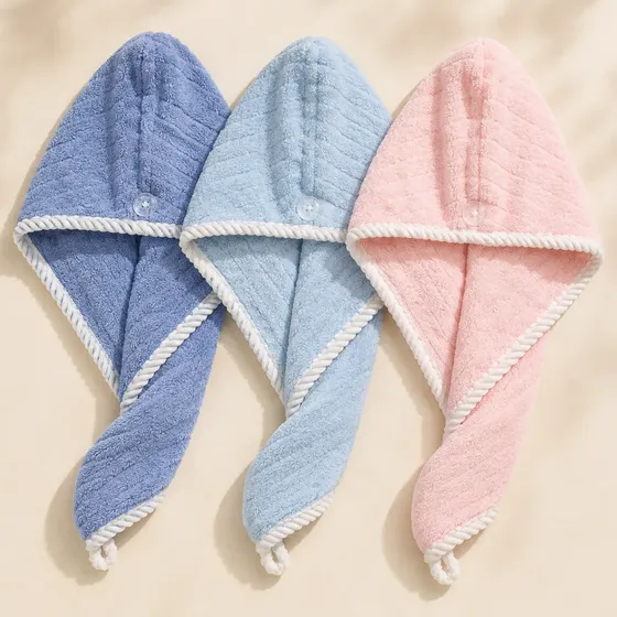 Pack X 3 Turbante Toalla Pelo Microfibra Secado Rapido