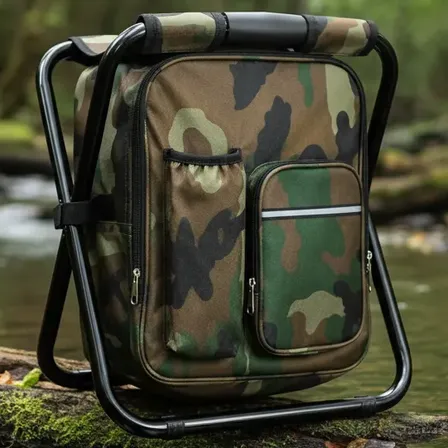 Banquito Mochila Plegable Impermeable Camping Pesca Camuflado